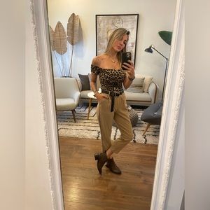 Bershka pants. Size S. Nude and black